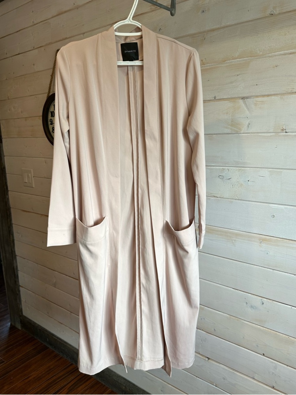 Dynamite | Beige Open Front Long Sleeve Duster Cardigan